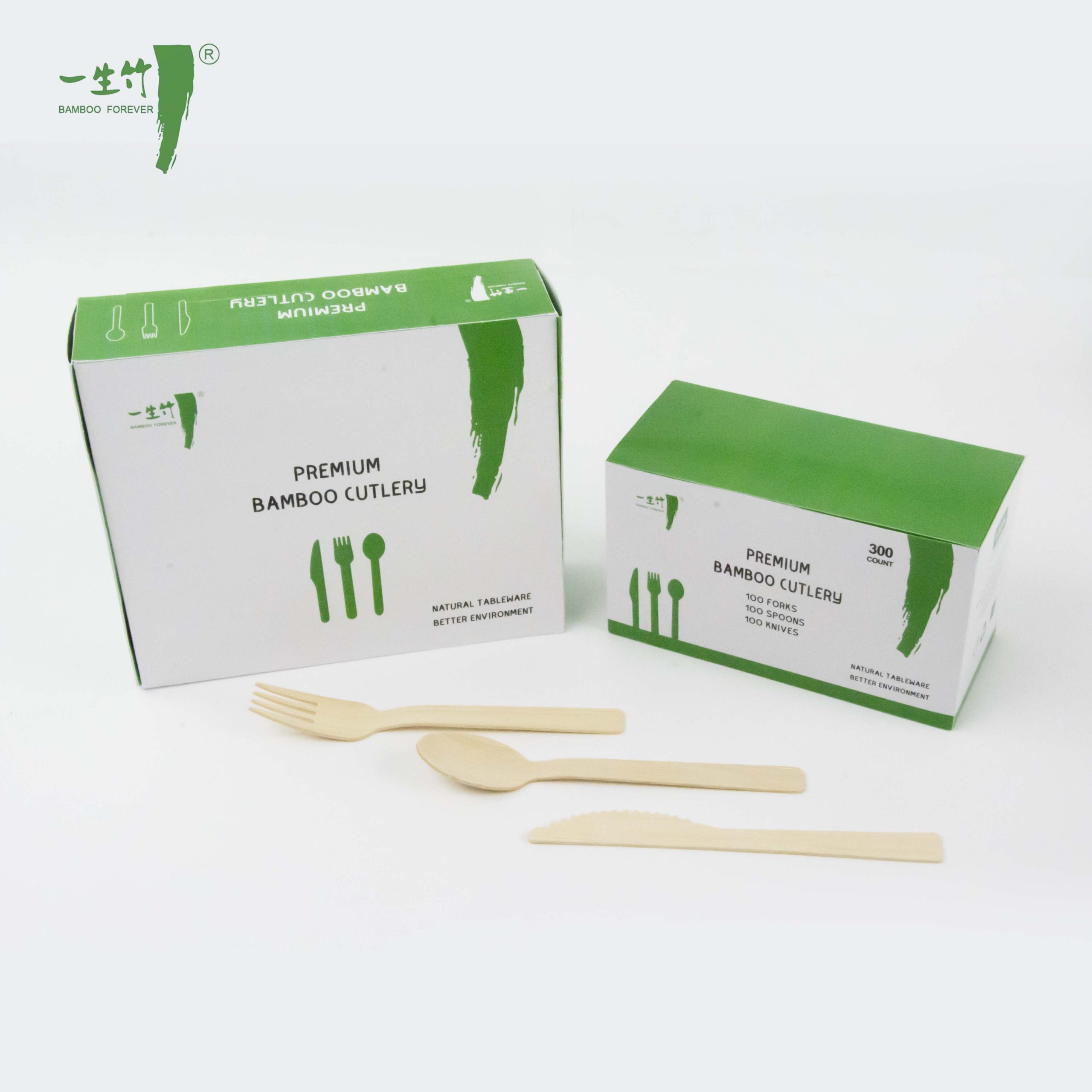 Cajas de embalaje personalizadas con cubiertos desechables biodegradables de bambú