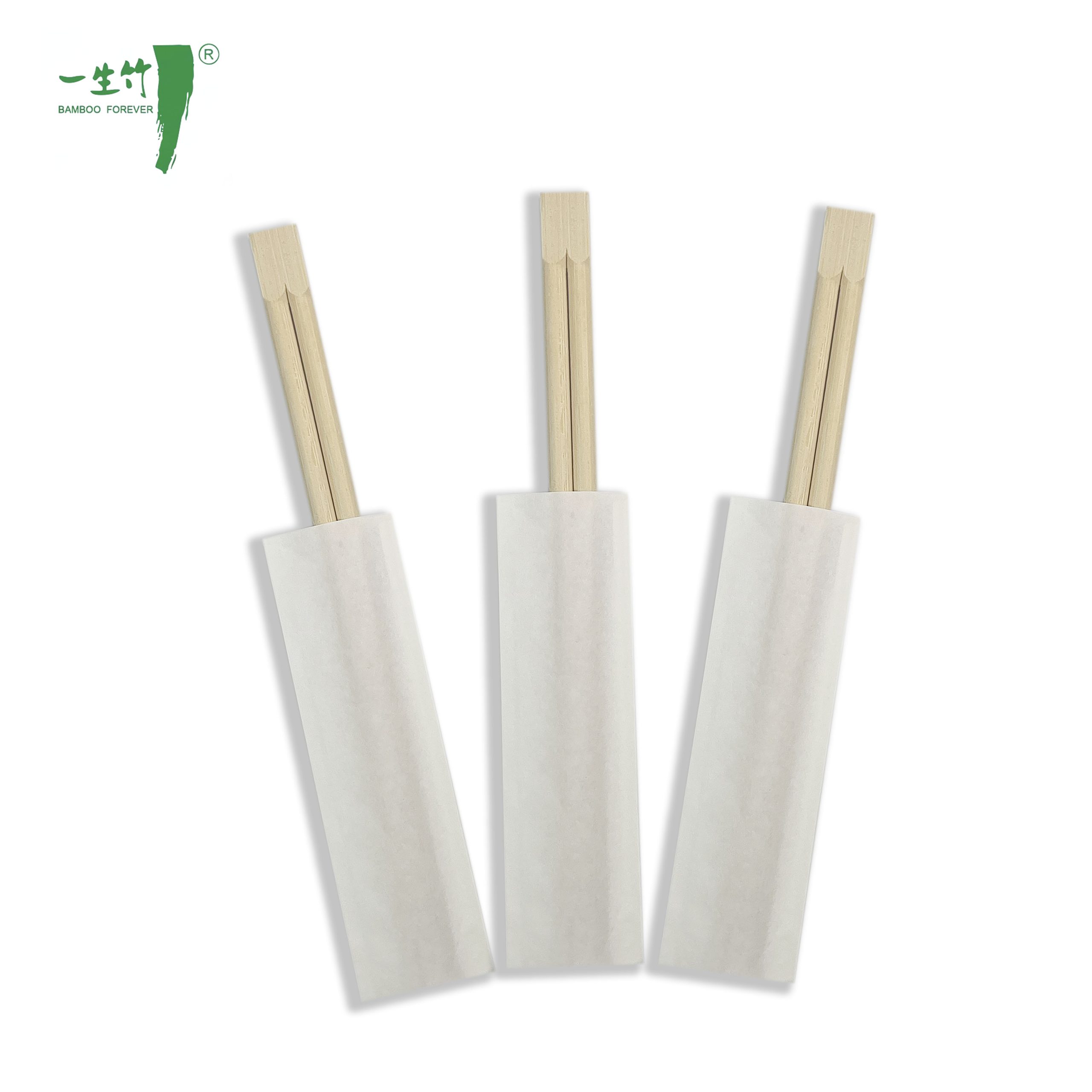 Palillos desechables gemelos con funda de papel