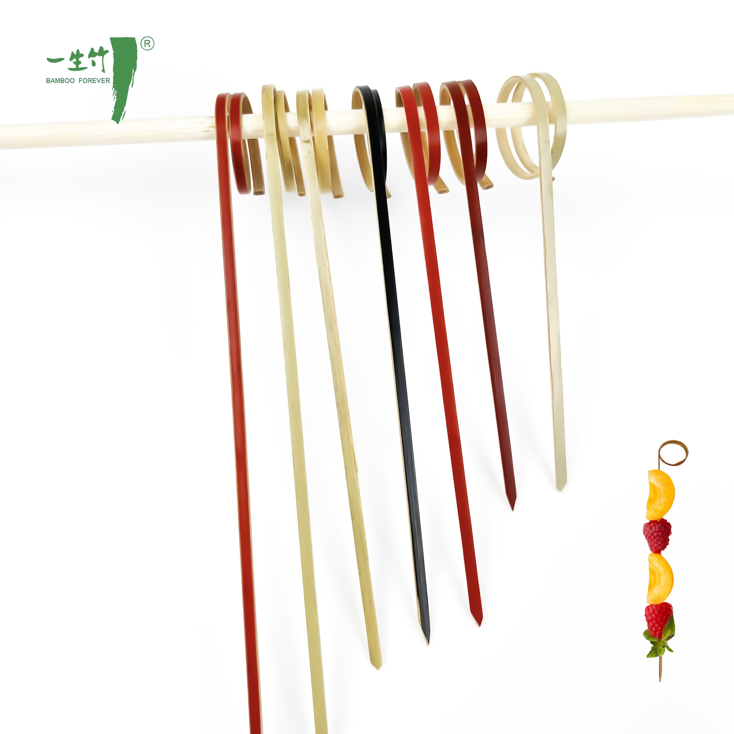 A granel: Brochetas de bambú anudadas desechables personalizadas